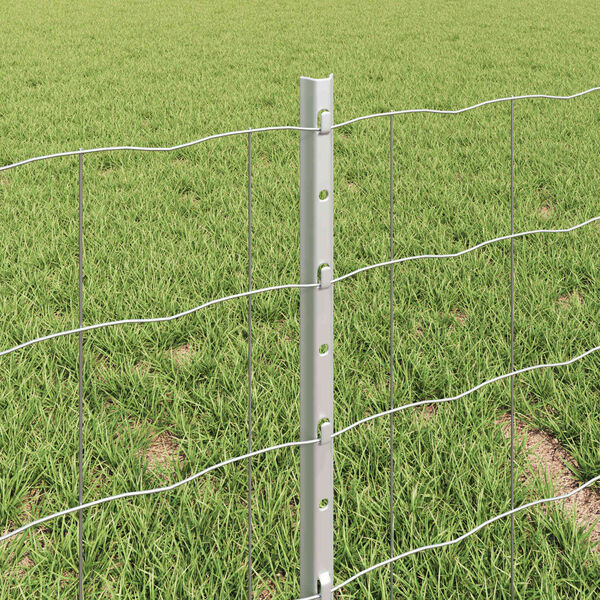 vidaXL Fence and Post Silver 0.4 x 25 m Steel