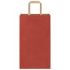 vidaXL Paper Bags 250 pcs with Handles Red 21x11x36 cm