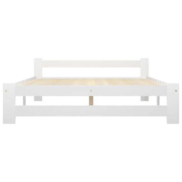 vidaXL Bed Frame without Mattress White Solid Wood 160x200 cm