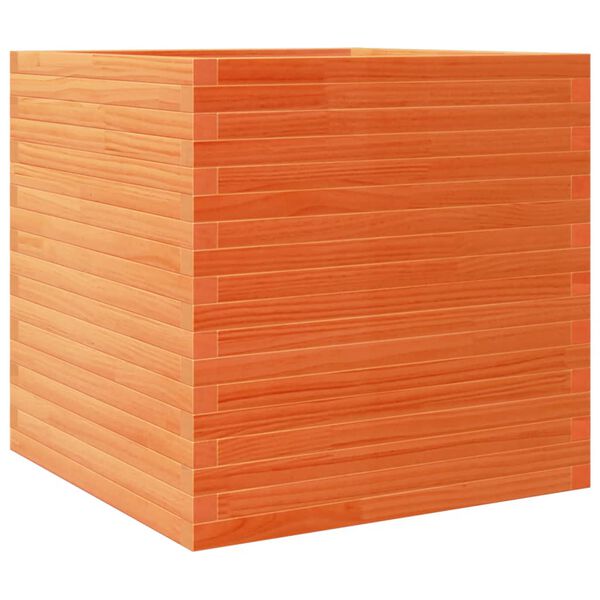 vidaXL Garden Planter Wax Brown 70x70x68.5 cm Solid Wood Pine