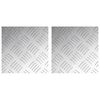 vidaXL Stair Tread Square 2 pcs Silver 20 x 20 cm Aluminium