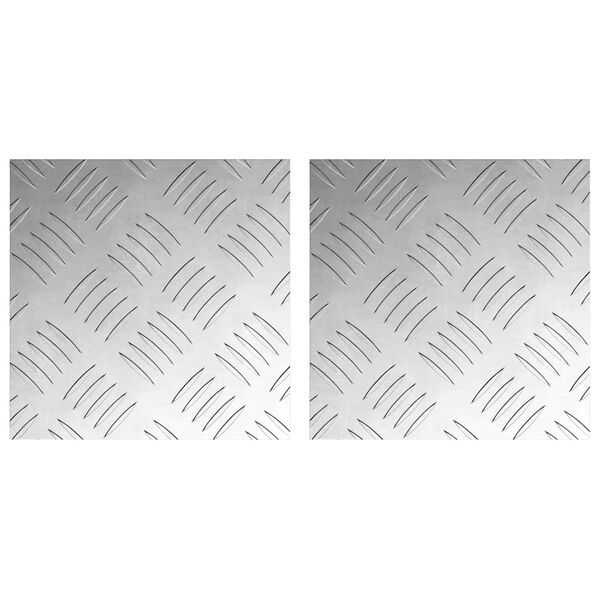 vidaXL Stair Tread Square 2 pcs Silver 20 x 20 cm Aluminium