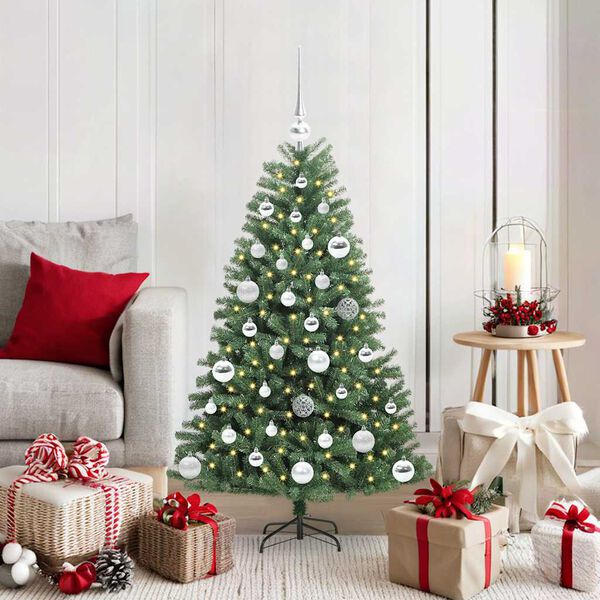 vidaXL Artificial Hinged Christmas Tree Green 120 cm PVC and Metal