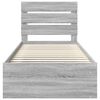 vidaXL Bed Frame Grey Sonoma 100 x 200 cm Solid Pine Wood