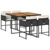 vidaXL Garden Dining Set | Black and cream