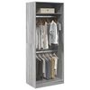 vidaXL Wardrobe Grey Sonoma 80x50x200 cm Engineered Wood