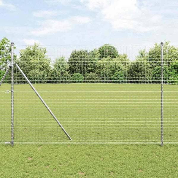 vidaXL Fence Post Other 52 pcs Grey 3.2 x 3.2 x 210 cm Steel