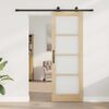 vidaXL Sliding Door ORKDAL Natural and Black 73.5 x 211 cm