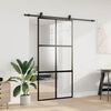 vidaXL Sliding Door with Hardware Set Black 102.5x205 cm Tempered Glass