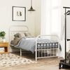 vidaXL Metal Bed Frame without Mattress with Footboard White 75x190cm