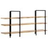 vidaXL 3-Tier Bookcase 160x31x80 cm Solid Mango Wood