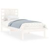 vidaXL Bed Frame without Mattress White 75x190 cm Small Single Solid Wood
