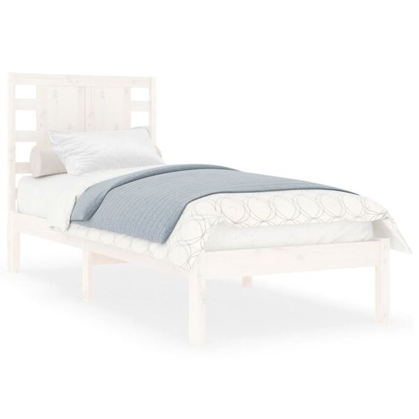 vidaXL Bed Frame without Mattress White 75x190 cm Small Single Solid Wood
