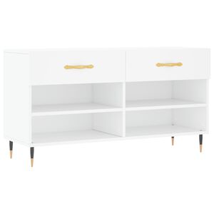 vidaXL Shoe Bench White 102x35x55 cm Engineered Wood