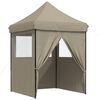 vidaXL Party Tent Folding Taupe 200 x 200 x 306 cm Oxford Fabric
