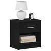 vidaXL Bedside Cabinet with Drawer Black 39x28x41 cm