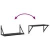 vidaXL Wall Shelves 2 pcs Black Oak 60 x 25 x 25.5 cm Engineered Wood