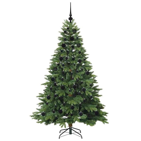 vidaXL Artificial Christmas Tree with 300 LEDs Green 180 cm PE and PVC