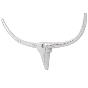 Wall Mounted Aluminium Bull&rsquo;s Head Decoration Silver 96 cm