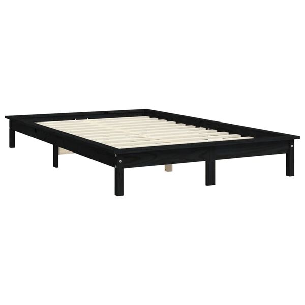 vidaXL Bed Frame without Mattress Black 200x200 cm Solid Wood