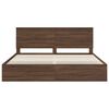 vidaXL Bed Frame with Drawer Brown Oak 200 x 200 cm Engineer Wood