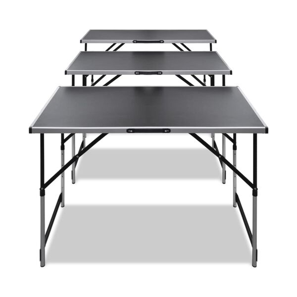 vidaXL Pasting Table 3 pcs Foldable Height Adjustable