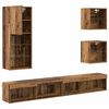vidaXL TV Wall Units with LED 5 pcs Old Wood Engineered Wood
