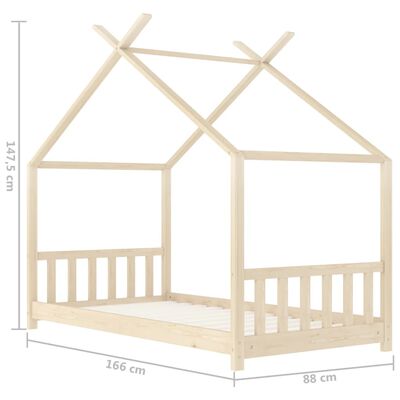 vidaXL Kids Bed Frame Solid Pine Wood 80x160 cm