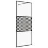 vidaXL Walk-in Shower Wall with Clear ESG Glass 100x195 cm Black
