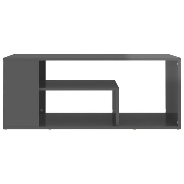 vidaXL Coffee Table High Gloss Grey 100x50x40 cm Engineered Wood