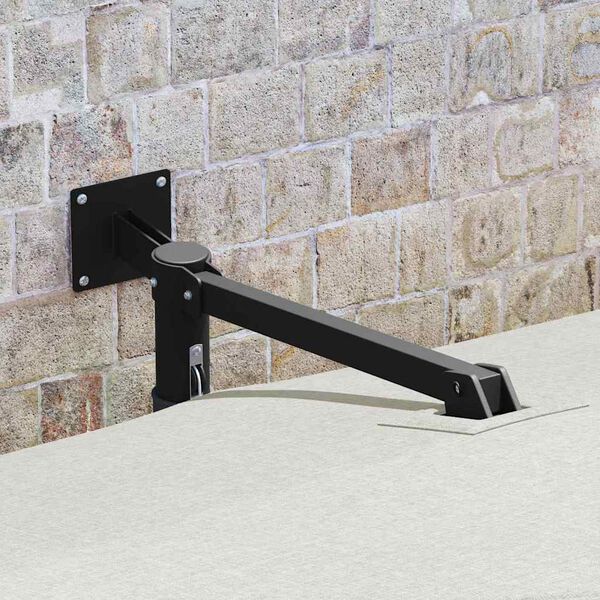 vidaXL Garden Parasol Beige and Black 248.5 x 247.5 x 160 cm