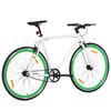 vidaXL Fixed Gear Bike White and Green 700c 59 cm