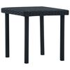 vidaXL Garden Table | Black | PE Rattan and Powder-Coated Steel | Compact