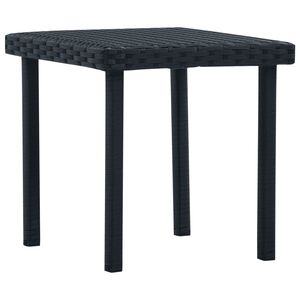vidaXL Garden Table | Black | PE Rattan and Powder-Coated Steel | Compact