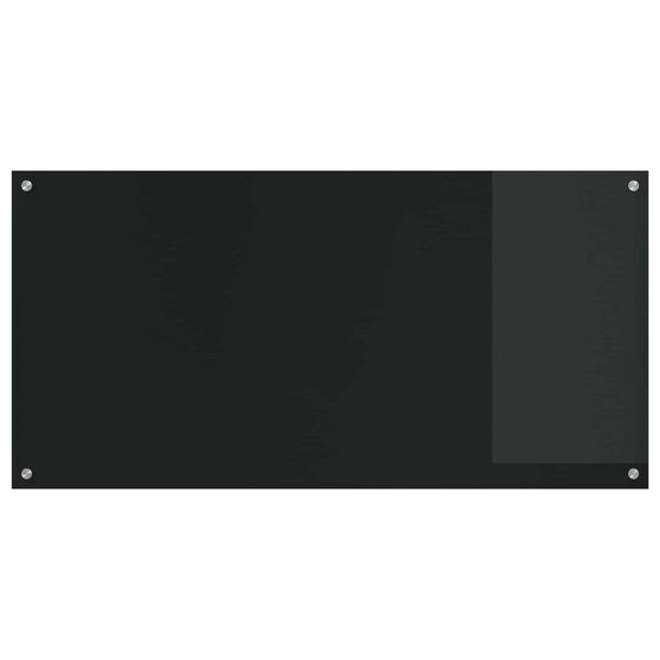 vidaXL Kitchen Backsplash Black 120 x 60 cm Tempered Glass