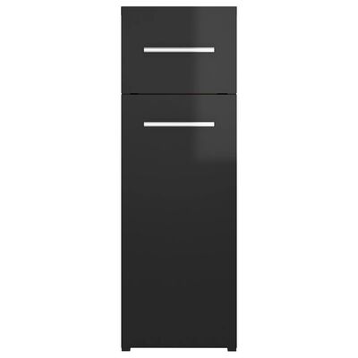 vidaXL Apothecary Cabinet High Gloss Black 20x45.5x60 cm Engineered Wood