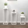 vidaXL 3 Piece Plant Stand Set White Solid Wood Pine