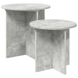 vidaXL Side Table Set 2 pcs Concrete Grey &Oslash; 45 x 45 cm Engineered Wood