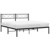 vidaXL Metal Bed Frame without Mattress with Headboard Black 140x190cm