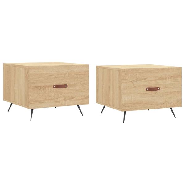 vidaXL Coffee Tables 2 pcs Sonoma Oak 50x50x40 cm Engineered Wood