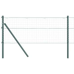 vidaXL Embedded Fence Post 52 pcs Green Powder-Coated Steel