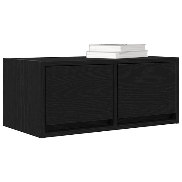 vidaXL TV Cabinets 2 pcs Black Oak 60x31x25.5 cm Engineered Wood