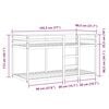 vidaXL Bunk Bed without Mattress White&Black 75x190 cm Small Single Solid Wood Pine