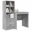 vidaXL Desk with Drawer 2 pcs Grey Sonoma