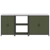 vidaXL Kitchen Storage Set 3 pcs Olive Green Cold-rolled Steel