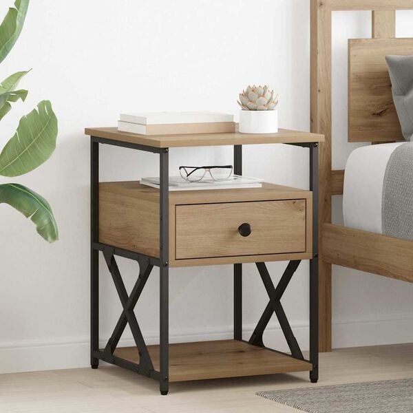 vidaXL Bedside Cabinet Artisan Oak 40 x 42 x 55 cm Engineered Wood