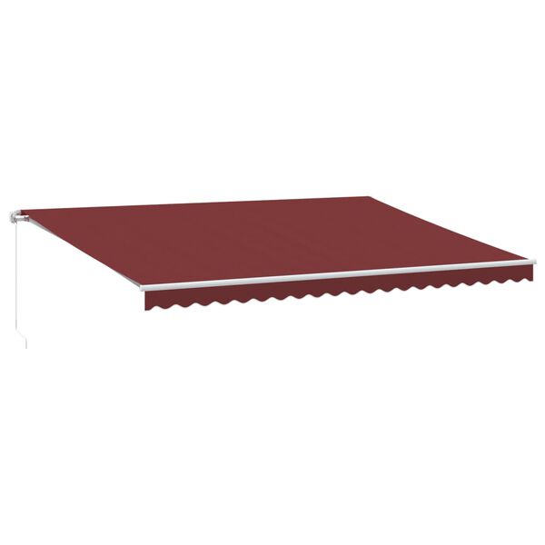 vidaXL Manual Retractable Awning Burgundy 500x350 cm