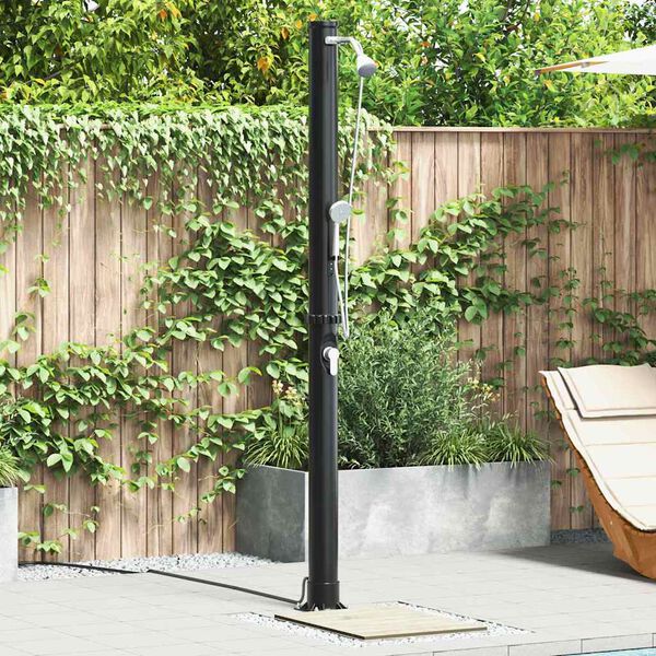 vidaXL Outdoor Solar Shower Black 217 cm PVC and aluminium
