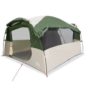 vidaXL Family Tent Tunnel 6-Person Green Water-resistant