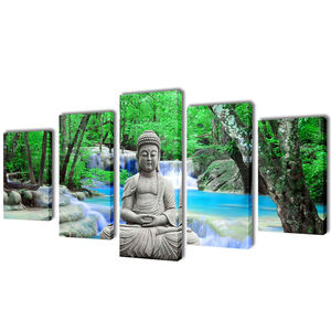 vidaXL Canvas Painting | Multicolour | Canvas, Wood | 200 x 100 cm